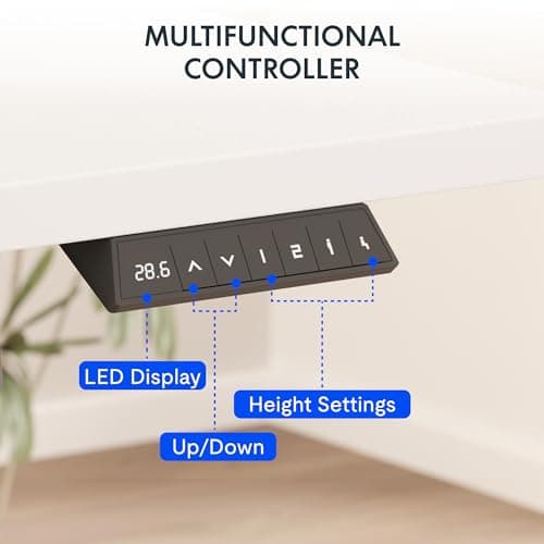 FLEXISPOT EN2 Whole-Piece Standing Desk with Clamp Power Strip, 48 x 30 Electric Stand Up Height Adjustable Desk with Cable Management (White Frame + 48" White Desktop, 2 Packages) 8