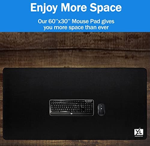 XL Mouse Pad - Big Desk Mouse Pad Extra Large for Gaming(60'' x 30'') - Super Thick Giant Mousepad for Full Desk with Rubber Base (Black, 4XL) 6