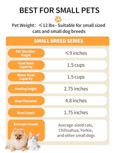 Y YHY Dog & Cat Food Bowls,12 OZ(1.5 Cup) Ceramic Raised Pet Bowls for Food and Water, Two Elevated Pet Dishes Bowls 2.75” Height Sturdy Metal Stand, Grey 6
