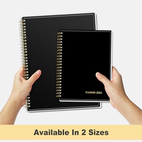 SUNEE 2025 Appointment Book, Quarter-Hourly, Weekly & Monthly - from January 2025 - December 2025, 8.5"x11" Weekly Planner, Flexible Cover, Note Pages, Pockets, Bookmark, Spiral Binding, Black 8
