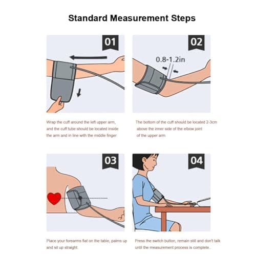 Blood Pressure Monitor, Bp Machine with Large Upper Arm Cuff of 8.7-17.3 Inches, Large Screen, Total 198 Memories for 2 Users(Black+White) 7