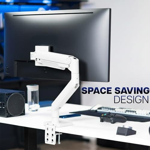 VIVO Heavy Duty Aluminum Ultrawide Monitor Tension Arm for up to 49 inch Screens, Holds 44 lbs, Premium Desk Mount Stand Designed for Samsung Odyssey G9 and More, White, STAND-V101VW 8