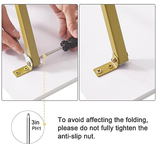 VECELO Folding TV Tray for Eating Set of 2, Portable Dinner/Snack Table with Cup Holder for Couch, Living Room and Small Space, Gold 8