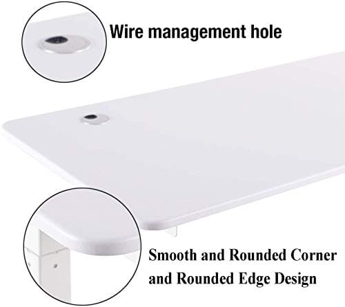 UNICOO Crank Adjustable Height Standing Desk, Adjustable Sit to Stand-up Home Office Desk, Computer Table, Portable Writing Desk (White Top/White Frame - NTCSET-01-WW) 6