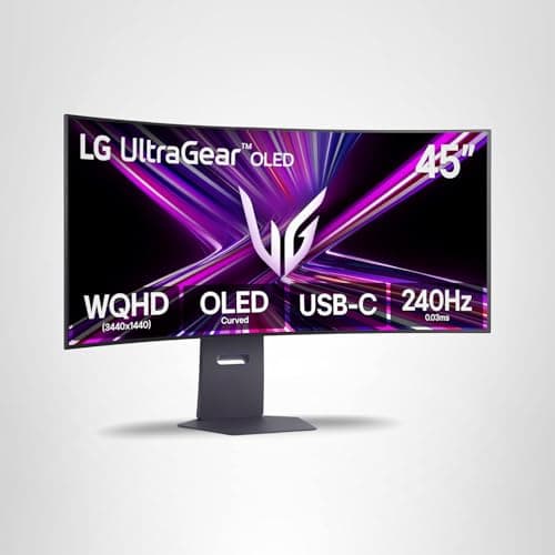 LG 45GX900A-B 45-Inch Ultragear WQHD (3440 x 1440) OLED Curved Gaming Monitor, 240Hz, 0.03ms, NVIDIA G-Sync, VESA DisplayHDR True Black 400, HDMI 2.1, DisplayPort, USB Type-C PD 65W, Black 19