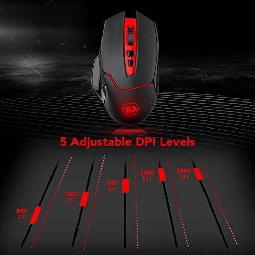 Redragon M690-1 Wireless Gaming Mouse with DPI Shifting, 2 Side Buttons, 2400 DPI, Ergonomic Design, 8 Buttons-Black 5