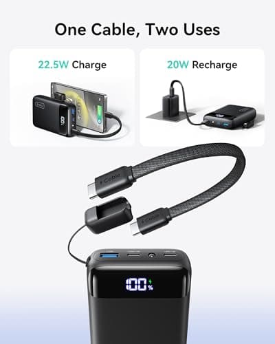 INIU Portable Charger, Smallest 22.5W 20000mAh USB C in & Out Power Bank Fast Charging, PD 3.0+QC 4.0 LED Display Phone Battery Pack Compatible with iPhone 17 16 15 14 Pro Samsung S24 Google iPad etc 7