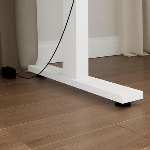 ROMSHINE 54.3" L Shaped Electric Standing Desk with File Cabinet, Height Adjustable Stand up Desk with Drawers, Home Office Computer Gaming Table, White 8