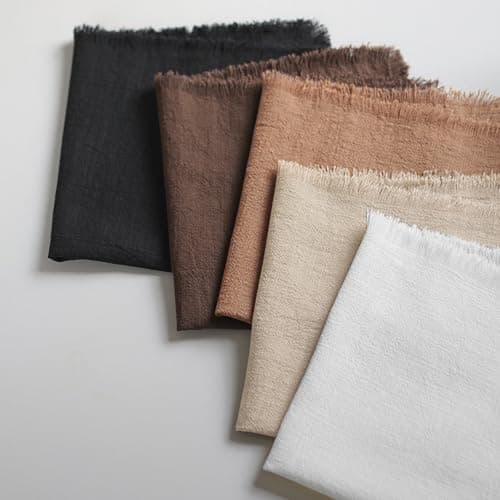 Ayuzawa Handmade Cloth Napkins 100% Cotton Napkins with Fringe，Delicate Handmade Cloth Napkins for Dinners, Parties, Weddings and More，18 x 18 Inch Set of 4 - White 6
