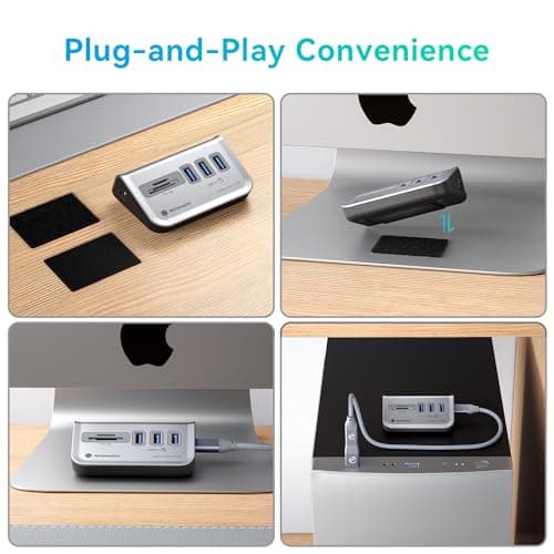 Yottamaster USB Hub with SD Card Reader, Triangle Desktop USB3.0 Hub with 3 USB A 3.0 Ports, TF & SD Card Reader with 1.64ft Cable for PC, Laptop (Not Support Charging) 6