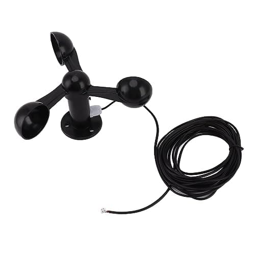 Anemometer Sensor Wind Speeds Cup, Wind Speed Sensor with 8M Waterproof Cable 4cm Mounting Hole Anti Interference 3 Cups Wind Speed Detector 0‑3.8v 2