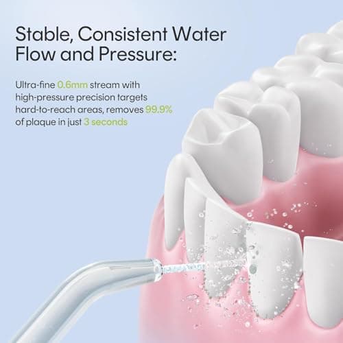 bixdo Water Flosser Portable for Travel - Mini Water Flosser with 3 Modes, IPX7 Waterproof, 360° Nozzles, Cordless Water Dental Flosser for Teeth Cleaning Flossing for Adults, Braces & Sensitive Gums 7