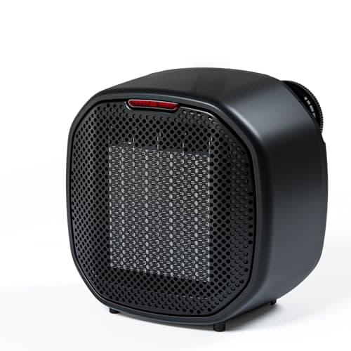 ZAFRO 1200W Portable Ceramic Space Heater for Indoor Use, 3 Modes Thermostat Adjustable, Tip-Over & Overheat Protection, Quiet Personal Heater (<45dB) for Office Desk Bedroom,(Black)