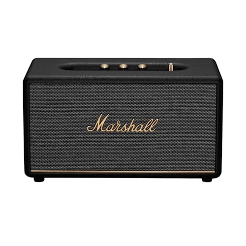 Marshall Stanmore III Bluetooth Home Speaker - Loud Stereo Sound with Bass and Treble Controls | Plug-in Powered | Record Player Compatible | RCA and 3.5 mm Aux Inputs - Black
