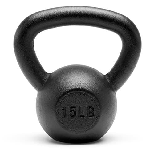 Unipack Premium Quality Powder Coated Solid Cast Iron Kettlebell Weights 15lbs Black