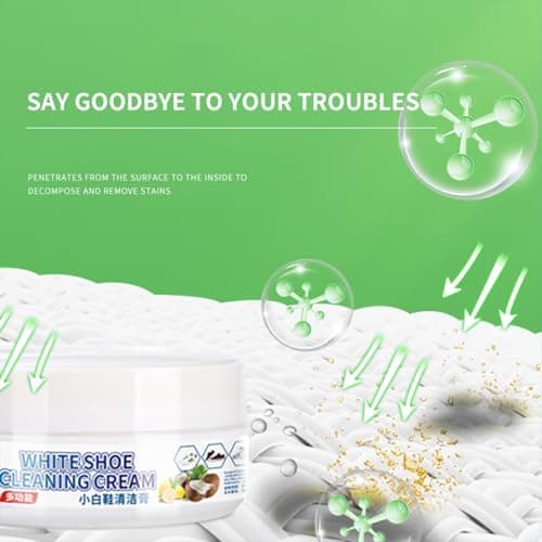 Dapoprren White Shoe Cleaner,New Multi-functional Cleaning and Stain Removal Cream,White Shoes Cleaner, Multipurpose Cleaning Cream,All-Purpose Rinse-Free Cleaning Cream-1PC with Sponge 5