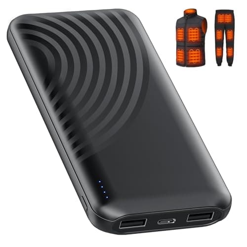 BIUMVP Heated Vest Battery Pack,10000mAh 5V 2A Power Bank Specially Designed for Heated Jacket, Heated Clothes,Heated Coat,Heated Pants.