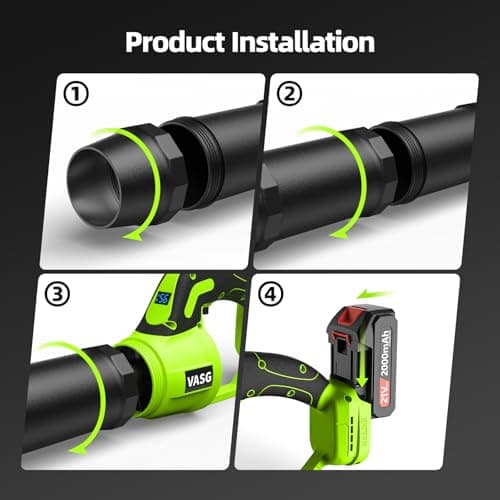 VASG Leaf Blower Cordless, 3 x 21V Batteries & Fast Charger Set, Variable Speed Mode, Lightweight Handheld Electric Leaf Blower for Lawn Care, Yard, Garden, Patio & Outdoor Cleanup 8