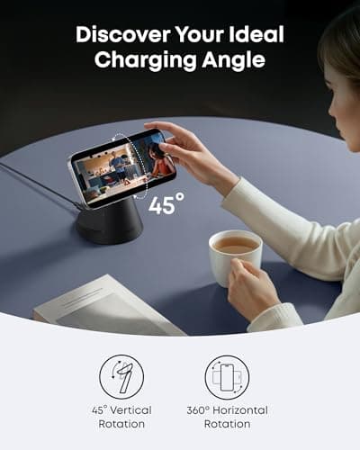Anker MagSafe Charger Compatible, MagGo 3-in-1 Charging Station, Nano Charging Stand, Qi2 Certified 15W Magnetic Wireless Charger Dock, for iPhone17/16/15/14, Apple Watch,AirPods (Adapter Included) 6