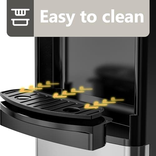 Euhomy Hot & Cold Water Dispenser, Top Loading Water Dispenser for 3 or 5 Gallon Bottles, Top Loading Hot & Cold Water Dispensor with Child Safety Lock, for Office, Home 6