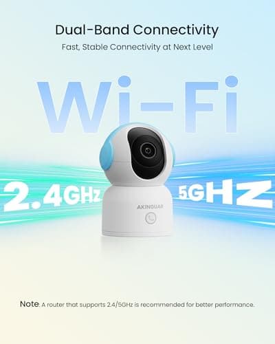 4K Indoor Security Camera, 360° PTZ Home Surveillance Camera with 64GB SD Card, AI Human/Pet/Baby Cry Detection, 2.4G/5G Dual-Band WiFi, Auto Tracking, Night Vision, One-Touch Call, 2-Way Audio 6