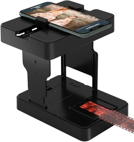 Mobile Film Scanner 35mm, Positive Slide & Negative Scanner Photo Scanner Converts 35mm Slides & Negatives to Digital Photos (2AA Batteries Included)