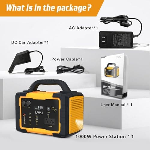 1000W Portable Power Station, 1075Wh Backup Lithium Battery, 120V/1000W AC Outlet, Solar Generator for Home, RV, Outdoor, Camping and Emergencies Use 6