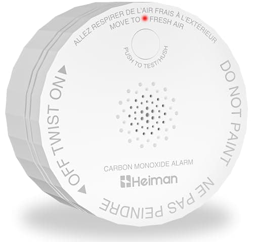 Heiman Carbon Monoxide Detector, Nano-Sized Portable CO Alarm Battery Powered, UL2034 4th Certified, 10-Year Battery Figaro Sensor, Test Button, Small Firm Alarm for Home Travel Vehicle RV