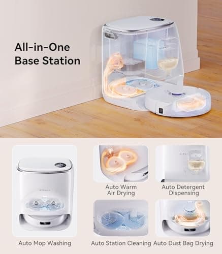 NARWAL Freo X Ultra Robot Vacuum and Mop Combo, 8200Pa Robot Mop & Vacuum, Auto MopDrying/Washing, Self-Empty, Zero-Tangling,DirtSenserm, Maintenance-Free Base Station, Self-Contained Dust Processing 5