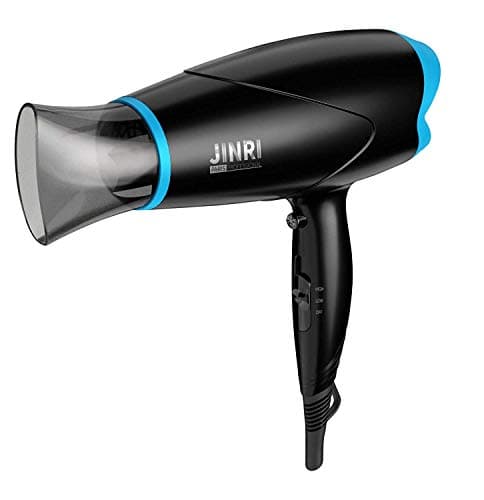 JINRI Hair Dryer, Lightweight Ceramic Negative Ion Hair Dryer with 2 Speed Settings, 6ft Power Cord, Hanging Loop, Removable Air Filter