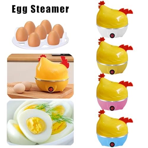 Chicken-shaped Egg Boiler - Electric Egg Poacher, Electric Egg Cooker, Rapid Egg Boiler, Multifunctional Egg Steamer | Auto Shut Off Design, 7-Egg Capacity, Adorable Kitchen Gadget (Yellow) 9