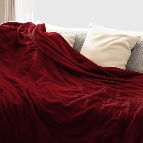 ONDAN Electric Heated Blanket 62"x84" Twin Size Microplush Cover Blanket 4 Heat Settings & 10 Hours Auto Off, Cozy & Breathable, Warm All Night,Wine Red 7