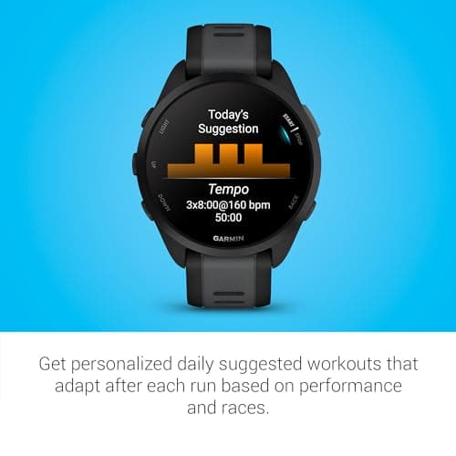 Garmin Forerunner 165, Running Smartwatch, Colorful AMOLED Display, Training Metrics and Recovery Insights, Black 6