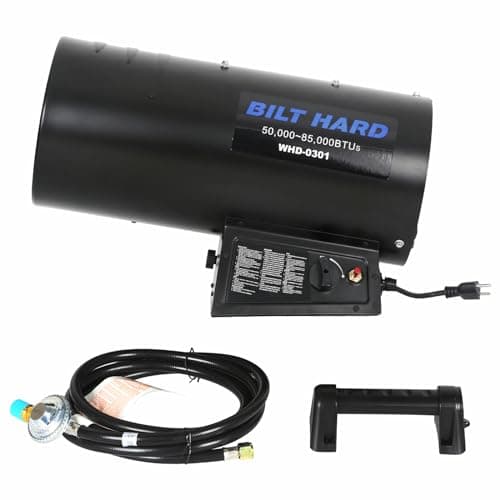 BILT HARD 85,000 BTU Forced Air Propane Heater, Adjustable Portable Liquid Propane Torpedo Heater for Garage, Jobsite and Construction Sites, CSA Listed 9