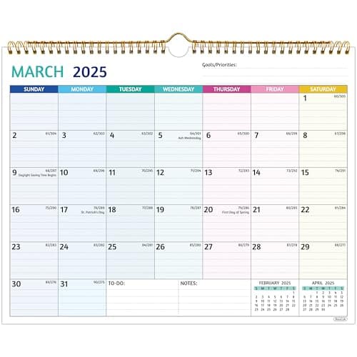 2025-2026 Wall Calendar - Mar 2025 – Aug 2026, 18 Months Calendar 2025-2026, 14.57 x 11.42 In, 2025 Calendar, Monthly Calendar with Ruled Blocks, Thick Paper, Holidays, To-do ＆ Notes