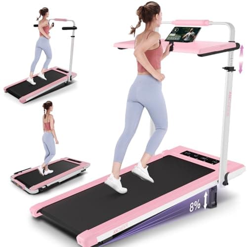 Walking Pad Treadmill with Incline & Adjustable Height, Under Desk Treadmills with Removable Desk Workstation,Foldable Treadmill for Home with Handle/Office 300lbs Max