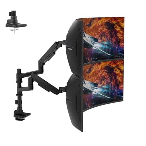 G-PACK PRO Dual Monitor Arm for 17-49 Inch Ultrawide Screens – Heavy Duty Monitor Arm Desk Mount – VESA Mount with Clamp and Grommet Base – Holds Up to 44 lbs. Each