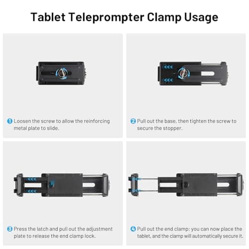 Desview T3 Teleprompter Teleprompter with Remote Control Work with iPad/Tablet/Smartphone up to 10 inch High Display Mirror Support Wide Angle Lens Great Partner for Live Streaming 7