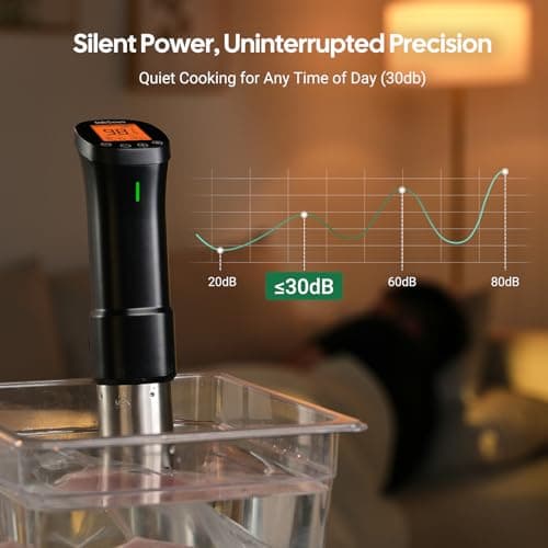 InkSous WIFI 2.4G Sous Vide Cooker 1000W Immersion Circulator with APP 14 Recipes,Alarm,Calibration & Timer, 3D Water Fast Heating Ultra-Quiet Sous Vide Machine 8