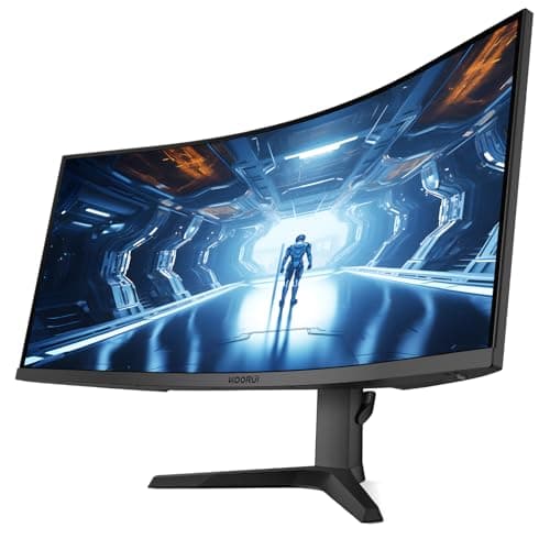 KOORUI 34-inch Curved Ultrawide WQHD 3440×1440 Gaming Monitor, 180Hz 1000R- PIP/PBP, 1ms(MPRT), HDR400, DCI-P3 95%, FreeSync Premium, 1 x DP 1.4 & 2 x HDMI 2.0, Tilt Height Swivel Adjustment, 34E6UC 12