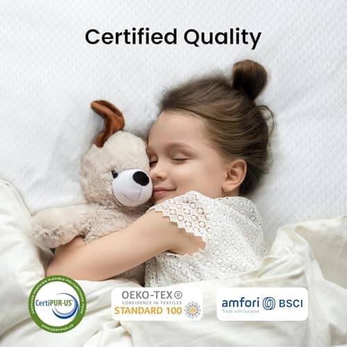 Marsail Twin Size Memory Foam Mattress Topper, 3 Inch Cooling Gel Infused Mattress Topper with Soft Cover, CertiPUR-US and Oeko-TEX Certified, Suitable for Sofa, RV, Camping 6