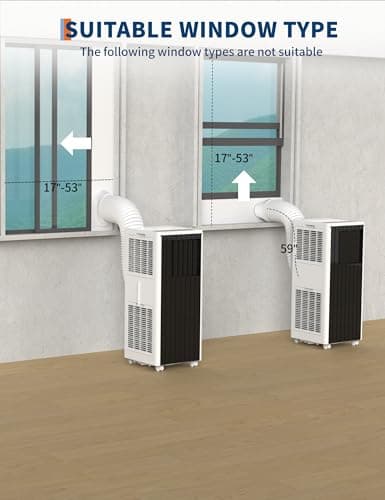 8,000 BTUs Portable Air Conditioner, 3-in-1 AC Unit with Fan, Dehumidifier, Air Conditioner for Bedroom Cools Rooms Up to 350 Sq.Ft, Indoor Quiet AC Unit, Easy Installation Kit Included, Black 6