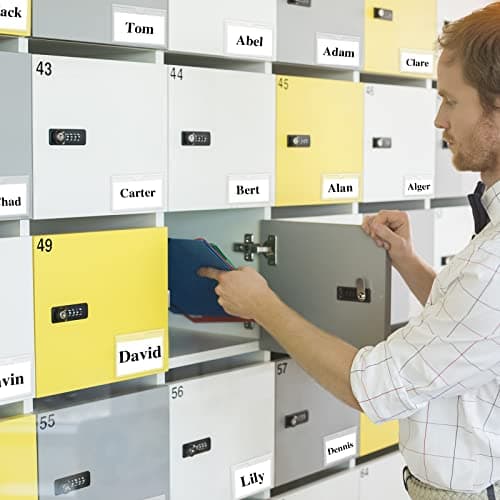 36 Pack 3" x 5" Index Card Holder Adhesive Plastic Label Holders Clear Tote Bag Labels Stickers for Organizing Storage Bins Library Card Shelves 5