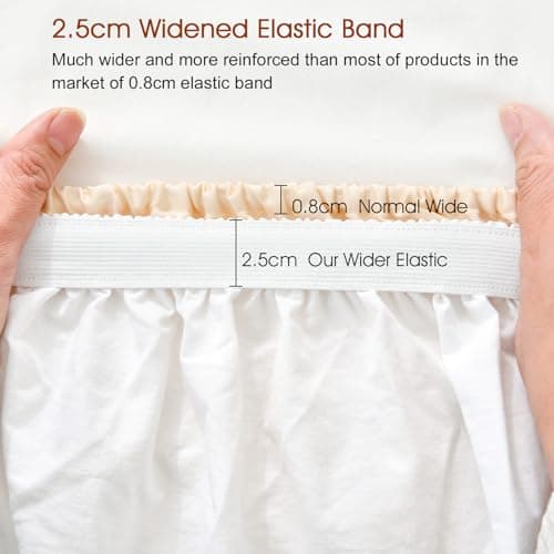 David's Home 100% Washed Cotton Fitted Sheet Twin, Ultra Soft Bottom Sheets with 2.5cm Wider Elastic 16" Deep Pockets, Skin Friendly Breathable Easy Fit not Shrink,39"x 75",White, No Pillowcase 5