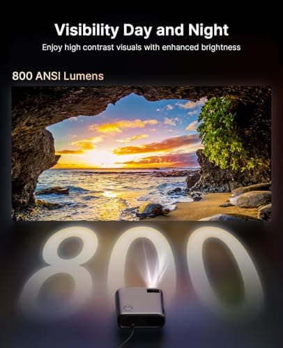 NexiGo PJ40 Pro Google TV Projector, Native 1080p, 4K Support, AI Image Enhancement, 800 ANSI Lumens, Smart Projector with Auto Keystone, 20 W Speakers, Backlit Remote, Wi-Fi & Bluetooth 7