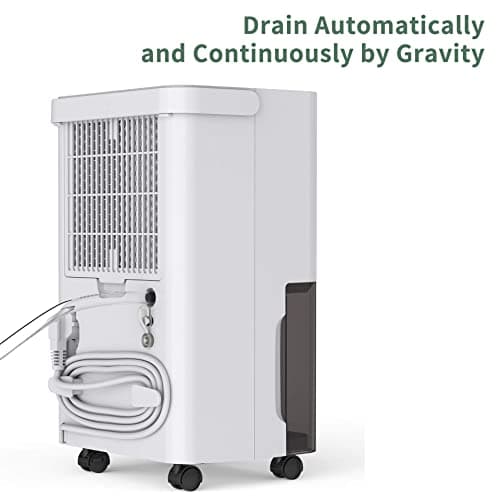 Uhome 30 Pint Dehumidifier - for Basement with Activated Carbon Filter,Ultra Quiet, Humidity Sensor, Auto Shut Off, Continuous Drainage Hose - Ideal Dehumidifiers for Home, 1500 Sq Ft Dehumidifiers 6