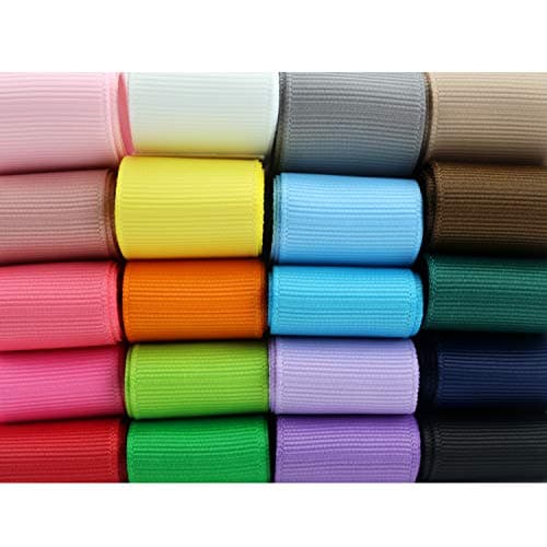 Midi Ribbon 1-1/2 inch Grosgrain Ribbon 20 Solid Color Assortment, 1.5" X 2 Yard Each, Total 40 Yds Per Package, Wide Ribbons Thick Fabric Ribbons for Crafts, Hair Bow Supplies 8