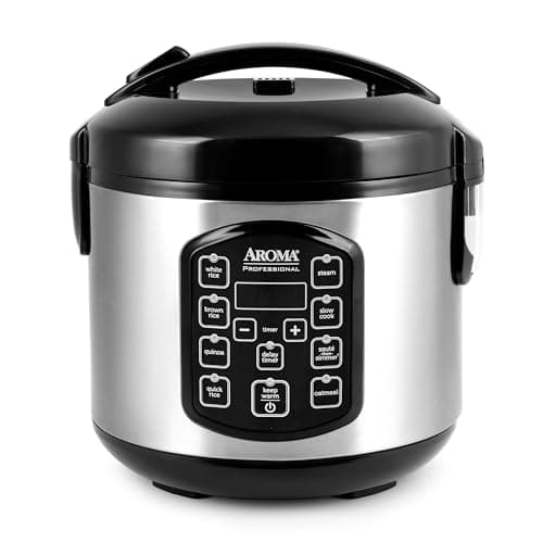 AROMA Professional Digital Rice Cooker, Multicooker, 4-Cup (Uncooked) / 8-Cup (Cooked), Steamer, Slow Cooker, Oatmeal Cooker, STS, Auto Keep Warm, 2 Qt, Stainless Steel Exterior, ARC-954SBD