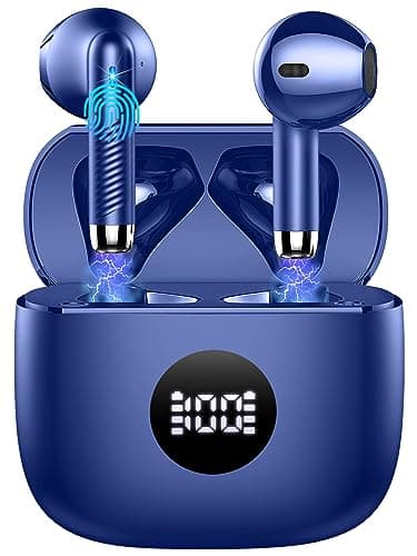 Wireless Earbuds, Bluetooth 5.4 Ear Buds LED Power Display Headphones Bass Stereo, Bluetooth Earbuds in-Ear Noise Cancelling Mic, 40H Playback Mini Case IP7 Waterproof Sports Earphones for Android iOS