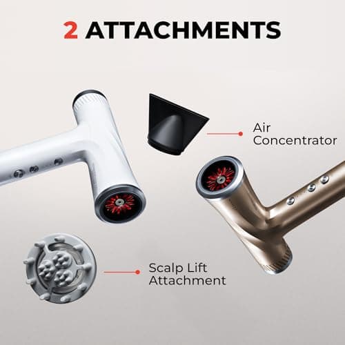 YA-MAN Blow Dryer with Scalp Massager for Hair Growth, Ionic Reset Technology, Hair Dryer with Diffuser Attachment - Quiet, Lightweight, and Powerful for Women (White) 8